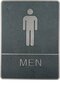 Pictogram Deurbordje / Toiletbordje / Infobord met braille - 15cm x 20cm - Zelfklevend - type: Man