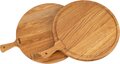 34,5cm - Ronde Houten Snijplank met Handvat en Sapgoot - type HRSH-Eiken-345